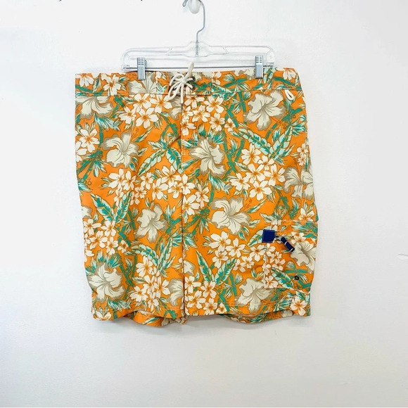 Lands End Swim Trunks Men‎ XXL  Floral Printed Mesh Lined  Pockets Tropical - Picture 1 of 14
